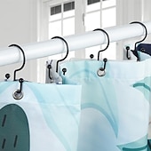 cheap Shower Curtains-Shower Curtain Hooks, 12 Pcs Shower Curtain Rings, Durable Rust Proof Black Shower Curtain Hooks, Shower Rings for Curtain, Double Glide Shower Curtain Hooks for Shower Curtain Rods