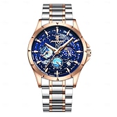 cheap Quartz Watches-916 Men&#039;s Stainless Steel Watch – Luminous Dial, Multi-Function Quartz Movement, Calendar, 3ATM Waterproof, Elegant Business Style