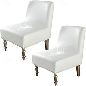 baratos Cobertura de Sofa-Capa para cadeira elástica sem braços, de cor sólida e à prova d&#039;água, de 1 peça, em couro sintético durável, para cadeiras individuais grandes, ideal para proteção de móveis residenciais e de hotéis