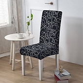 abordables Funda para silla de comedor-Funda para silla de comedor, funda para taburete, fundas de poliéster con estampado geométrico