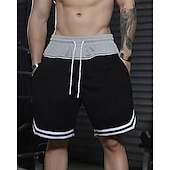 baratos Calções Estilo Casual-Homens calções atléticos Calção Shorts de basquete Bolsos Com Cordão Cintura elástica Riscas Conforto Respirável Curto Ao ar livre Esportes Clássico Casual Preto Vermelho