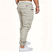 economico Pantaloni cargo-Per uomo Pantaloni Cargo Pantaloni Elastico in vita Coulisse Multi-tasche Semplice Indossabile All'aperto Quotidiano Campeggio &amp; Escursionismo Moda Classico Nero Verde militare