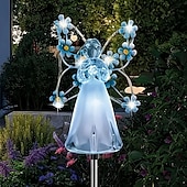 cheap Pathway Lights &amp; Lanterns-1/2 Pcs Solar Angel Lights Garden Pile Light LED Angel Solar Landscape Lawn Light for Cemetery Grave Memorial Gift Christmas Lawn Yard Walkway Landscape Decoration