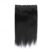 economico Extension adesive-Extension per capelli con filo invisibile, veri capelli umani, 20 pollici - 50 g, 22 pollici - 80 g, clip-in con filo da pesca trasparente nero corvino, extension per capelli umani da donna