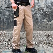 preiswerte Cargohosen-Herren Cargo-Hosen Hose Knöpfe Mehrere Taschen Einfach tragbar Outdoor Täglich Campen und Wandern Mode Klassisch Schwarz Grün