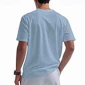 cheap Casual Henley Tee-Men&#039;s T Shirt Henley Shirt Tee Short Sleeve Shirt Short Sleeve V Neck Summer Plain Fashion Designer Basic Jacquard Vacation Street Going out Black White Khaki Top Tee for Men