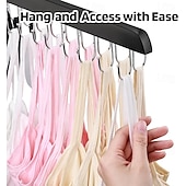 cheap Home Storage &amp; Hooks-2 Pack Bra Hanger for Closet Organizer Premium Wooden Tank Top Hangers with 40 Foldable Hooks 360 Rotating Design Space Saving Storage for Tank Tops Bras Scarves and More