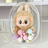 رخيصةأون أطقم ملابس وإكسسوارات للدمى-حقيبة حماية لفيLabubu، لدمي 17 سم سلسلة CryingBaby، غلاف شفاف من PVC لدمي بقياس 17 سم، صندوق عرض لفيLabubu Crying Again Plush، تركيب سهل لحماية دميتك