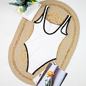 abordables Maillots une pièce et tankinis-Femmes Maillot de bain 1 pièce Dos Nu Maillot de Bain Patchwork Maillots de Bain Noir Blanche Respirant Séchage Rapide Sans manches - Natation Surf Plongée en apnée Été