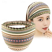 cheap Hair Styling Accessories-Boho Headbands for Women Girls Wide Hippie Hair Accessories Colorful Stripe Head Bands for Women&#039;s Hair Fashion Hairbands Turban Headwraps Non Slip