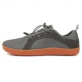 economico Sneakers da uomo-Sneakers da uomo in maglia grigia con suola arancione: scarpe casual traspiranti e leggere per spostamenti quotidiani, passeggiate e attività all&#039;aperto