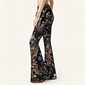 preiswerte Unterteile-Retro Vintage Boho 1970er Schlaghosen Schlag-Leggings Hippie Disco Hohe Taille Paisley-Muster Stammes Kostüm Damen Halloween Karneval Urlaub Musikfestival Festival Erwachsene Hose