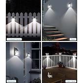 economico Applique per esterni-1 pz. Luci da parete per esterni, impermeabili, solari, in acciaio inox, con sensore umano, illuminazione intelligente per scale, balconi e recinzioni.