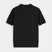 economico Polo classica da uomo-Per uomo Polo Maglione polo lavorato a maglia Affari Casuale Scollo a V Manica Corta Formale Tinta unica Novità Estate Tutte le stagioni Blu chiaro Cachi chiaro Nero Bianco Verde militare Caffè Polo