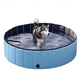 abordables Piscines, Bains à remous &amp; Fournitures-Piscine pour chien en PVC durable, comprend une serviette de bain extra large pour animaux de compagnie - parfaite pour les plaisirs d&#039;été en plein air pour chiens et chats, accessoire d&#039;été pour