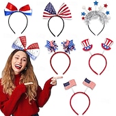  Disfraz de carnaval 2026 Bandana Bandera de USA Casual Adulto Mujer Mascarada Día de la Independencia 4 de julio Casual Festival Disfrazarse