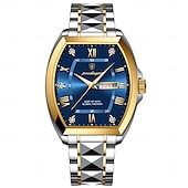 abordables Montres à quartz-Montre de luxe pour homme, lumineuse, étanche, avec date et semaine, en acier inoxydable, à la mode, originale, à quartz