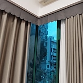 זול וילון האפלה-חלק עליון של וילון מכשול אור מכשולי אור למעלה עם חיבור סקוטש ניידים אפלולים לחלון קל לחתוך וליצור ללא חורים