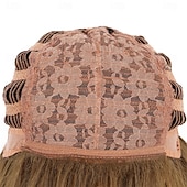 رخيصةأون باروكات تاريخية-باروكة شعر موليت من السبعينيات والثمانينيات بطول الكتف للنساء، باروكة شعر بني مستقيم مع قلادة، مناسبة لحفلات الديسكو والهالوين