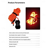 economico Striscie luci a batteria-1 corda luminosa da campeggio per esterni, 3 m/5 m/10 m, impermeabile IP66, corda antivento per tenda con 8 modalità di illuminazione, design durevole e vano batteria impermeabile AA.