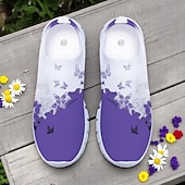 economico Sneakers da donna-Scarpe da passeggio da donna in maglia bianca con stampa di libellule colorate – slip-on casual leggere e traspiranti per passeggiate all&#039;aperto, viaggi estivi e uso quotidiano