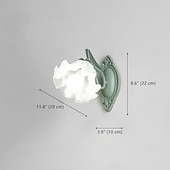 economico Applique da parete-Applique da parete moderna nordica verde, graziosa, in ceramica bianca, a forma di fiore, in vetro, stile rustico, per comodino, camera da letto per bambini, veranda, soggiorno, hotel.