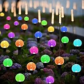 cheap Pathway Lights &amp; Lanterns-Solar Pathway Lights Landscape Lights Bubble Beads Shaped Outdoor Professional Waterproofing Solar String Lights for Path Garden Patio Decorative Creative Lamp