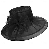billiga Fascinatorer &amp; Hattar-1950-tals Retro Vintage Derbyhatt Kyrkohatt Kentucky Derbyhatt Gentlewoman Noblewoman Kvinnors Derby Ascot Hästkapplöpning Festival Vuxenhatt Vår  Sommar