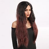 voordelige Synthetische trendy pruiken-synthetische pruik golvend krullend weef gelaagd kapsel met pony pruik 28 inch a1 synthetisch haar dames klassiek