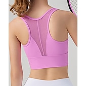 economico Camicia Donna-Per donna Reggiseno da tennis Senza Maniche Rete Traspirante Resistente agli urti Tennis Golf Corsa Il giro Tinta unita Nero Bianco Rosa Abbigliamento da tennis