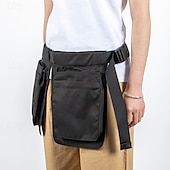 baratos Equipamento de Camping-Avental com cinto para ferramentas com vários bolsos, bolsa de cintura à prova d&#039;água com alça ajustável - preto, organizador de cinto de trabalho para jardinagem, artesanato de cozinha, projetos faça