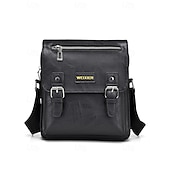 economico Borselli da uomo-Borsa a tracolla da uomo in similpelle – borsa a tracolla vintage con fibbia e tasca con cerniera, elegante e pratica per lavoro, viaggi e uso quotidiano – regalo perfetto per la festa del papà