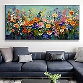cheap Floral/Botanical Paintings-Mintura Handmade Texture Flower Oil Paintings On Canvas Wall Art Decoration Modern Abstract Picture For Home Decor Rolled Frameless Unstretched Painting