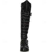 abordables Calzado-Medieval Renacimiento Zapatos Botas hasta la rodilla Botas planas de jazz Hombre Celta Pirata Víspera de Todos los Santos Mascarada Rendimiento LARP Feria Ren Adulto Zapatos
