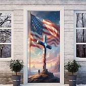 olcso július 4-e-Július 4-i ajtódekorációk Ajtóborítások Függetlenség Napja Amerikai Patrióta Sas Ajtó Tapeszti Ajtófüggöny Dekoráció Háttér Belső/Külső Ajtó Banner Elülső Ajtó Farmházhoz