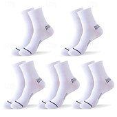 economico calzini da uomo-Per uomo 5 Paia Pacchi Multipli Calzini Calzini da Corsa Calzini Casual Nero Bianco Colore A righe Vacanza Sport &amp; Outdoor Quotidiano Base Medio Primavera Autunno Moda Casual