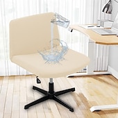 billiga Stolsöverdrag-armlös stol överdrag 100 % vattentät armlös kontorsbord stolsöverdrag stickad jacquard modern fåfänga stolsöverdrag bred sits korsad stolsöverdrag mitt bak accent stolöverdrag