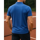olcso Férfi ing-US Open Férfi Sportpóló POLO trikó Teniszing Tenisz póló Rövid ujjú Cipzár Nedvességelvezető Upijanje znoja Légáteresztő Tenisz Golf Pickleball Polo gallér Egyszínű Stétszürke Fekete Kék Tenisz