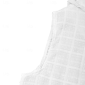 billiga Gym-toppar-Herr Linne Zip Up hoodies Ärmlös hoodie Ärmlös Huva Vår &amp; sommar Blommig Rutnät / Pläd Mode Ledigt Andningsfunktion Snörning Semester Ledigt Dagligen Svart Vit Rubinrött Topp t-shirt för män