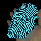 baratos Decorações de Halloween Penduradas e de Mesa-Caveira quântica luminosa impressa em 3D para decoração de Halloween, cabeça de esqueleto quântico que brilha no escuro, presente assustador iluminado para fãs de terror, decoração de mesa gótica
