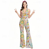 abordables Conjuntos-Retro Antiguo Boho Años 70 Pantalones acampanados Mono Hippie Disco Cachemir Tribal Mujer Víspera de Todos los Santos Carnaval Vacaciones Festival de Música Festival Adulto Mono
