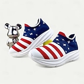 cheap Men&#039;s Sneakers-Men&#039;s Patriotic Slip-On Sneakers - American Flag Print Style for Casual Outdoor and National Holiday Wear