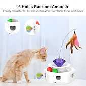 お買い得  猫用おもちゃ-猫じゃらし インタラクティブトイ ととも​​に 充電式 ペットフレンドリー 耐用的 自動 のために 猫用 屋内 ペットプレイ