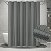 cheap Shower Curtains-Luxury Waffle Weave Shower Curtain 180cm*180cm(70&quot;*70&quot;) Water Repellent Bathroom Bathtub Cloth Fabric Shower Curtain Set, Hole-Free Toilet Partition Curtain for Separating Dry Wet Area