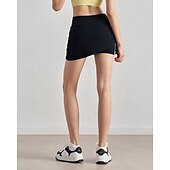 cheap Women&#039;s Skirts &amp; Skorts-US Open Women&#039;s Tennis Skirts with Shorts Ruched Drawstring 2 in 1 Breathable Tennis Golf Running Solid Colored Black White Tennis Clothing