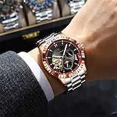 abordables Relojes mecánicos-Reloj de lujo de alta calidad para hombre, resistente al agua, luminoso, cronógrafo con fecha, reloj de acero inoxidable de cuarzo para hombre.