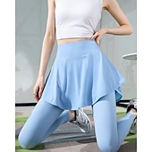 billige Kjoler og shorts-Dame Ensfarget Uformelt skjørt Tennisskjørt med leggings Drapering Sidelommer Hurtigtørkende Tennis Golf Pickleball Bunner Svart Hvit Blå Spandex Tennis klær