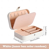 levne Skladování šperků-Dvouvrstvý přenosný organizér na šperkovnice na náušnice, náhrdelníky, prsteny, jednoduchý elegantní cestovní pouzdro na šperky, antioxidační úložný box pro ženy