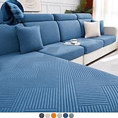 abordables Funda de sofá-Funda de cojín elástica para sofá, funda elástica para sillón seccional, sofá de dos plazas, 4 o 3 plazas, forma de L, sólida, suave, duradera, lavable