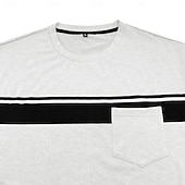 cheap Men&#039;s Casual T-shirts-Men&#039;s T Shirt Short Sleeve Crew Neck Summer Spring Solid Color Stripe Elegant Neutral Daily Pocket Stripe School Training Outdoor White Red Navy Blue Top Tee for Men